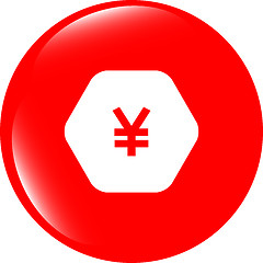 Image showing web icon on protection sign with yen money sign