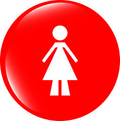 Image showing woman round glossy web icon on white background