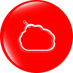 Image showing abstract cloud upload icon button, design element