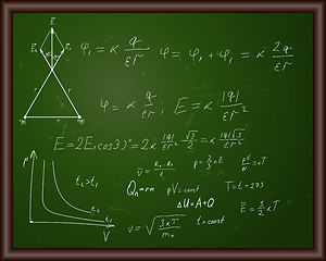 Image showing Blackboard with physical formulas