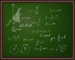 Image showing Blackboard with physical formulas