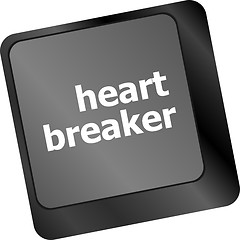 Image showing heart breaker word on keyboard key, love concept