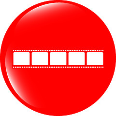 Image showing film strip icon glossy button