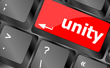 Image showing unity word on computer keyboard pc key