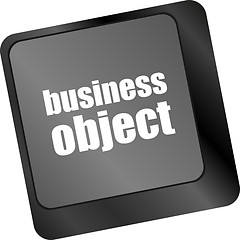 Image showing business object - social concepts on computer keyboard, business concept