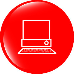 Image showing pc computer on web button (icon) isolated on white