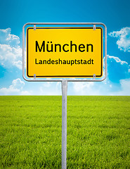 Image showing city sign of Munich