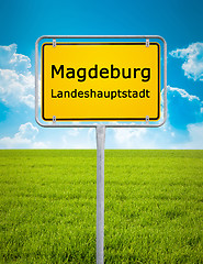 Image showing city sign of Magdeburg