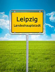 Image showing city sign of Leipzig