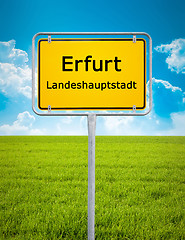 Image showing city sign of Erfurt