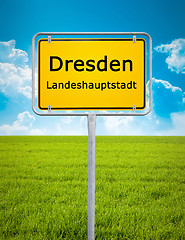 Image showing city sign of Dresden