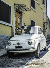 Image showing White small vintage Fiat Abarth