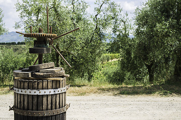 Image showing Vinatge olive press