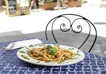 Image showing Plate with italian pasta