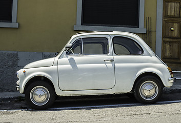 Image showing White small vintage Fiat Abarth