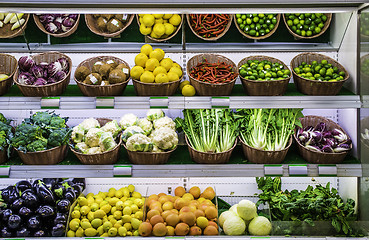 Image showing Fruits and vegetables on a supermarket 