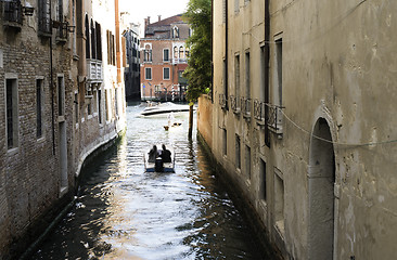 Image showing Man on a boat in Venice