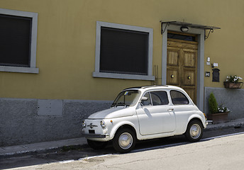 Image showing White small vintage Fiat Abarth