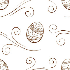 Image showing Vector. Seamless easter background with eggs