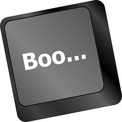 Image showing boo word on computer keyboard keys