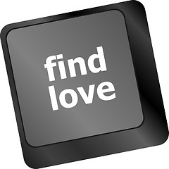 Image showing A keyboard with a find love button - social concept