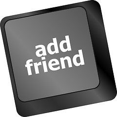 Image showing Keyboard with add friend button, social network concept