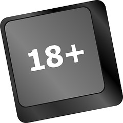 Image showing 18 plus button on computer keyboard keys