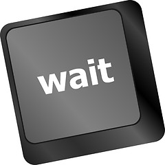 Image showing wait word button on a computer keyboard