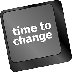 Image showing Time concept: computer keyboard word Time to change