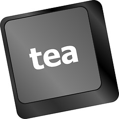 Image showing computer keyboard keys with tea break button