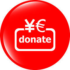 Image showing Donate sign icon. Euro eur and yen symbol