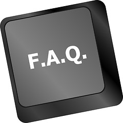 Image showing keyboard with faq button - business concept