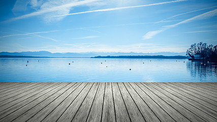 Image showing wooden jetty Tutzing