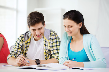 Image showing students with textbooks and books at school