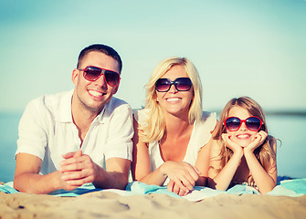 Image showing happy family on the beach