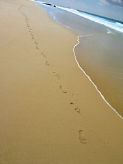 Image showing footsteps on tropical beach