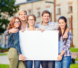 Image showing students or teenagers with white blank board