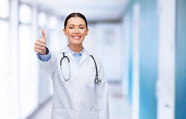 Image showing smiling female doctor with stethoscope