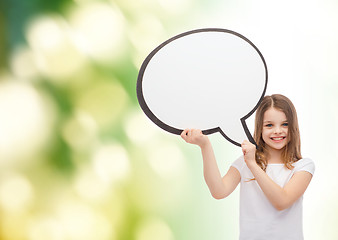 Image showing smiling little girl with blank text bubble