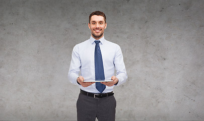 Image showing young businesswoman with tablet pc