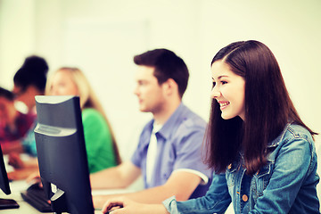 Image showing students with computers studying at school