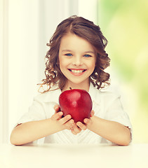 Image showing girl with red apple