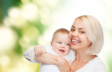 Image showing happy mother with smiling baby