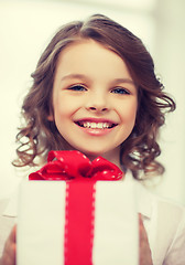 Image showing girl with gift box