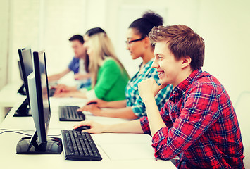 Image showing student with computer studying at school