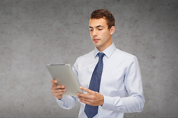 Image showing businessman with tablet pc