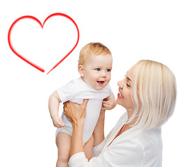 Image showing happy mother with smiling baby