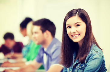 Image showing student with computer studying at school