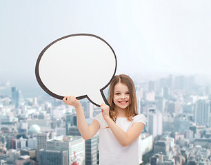 Image showing smiling little girl with blank text bubble