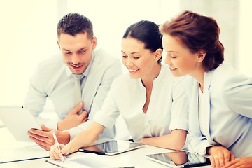 Image showing business team working with tablet pcs